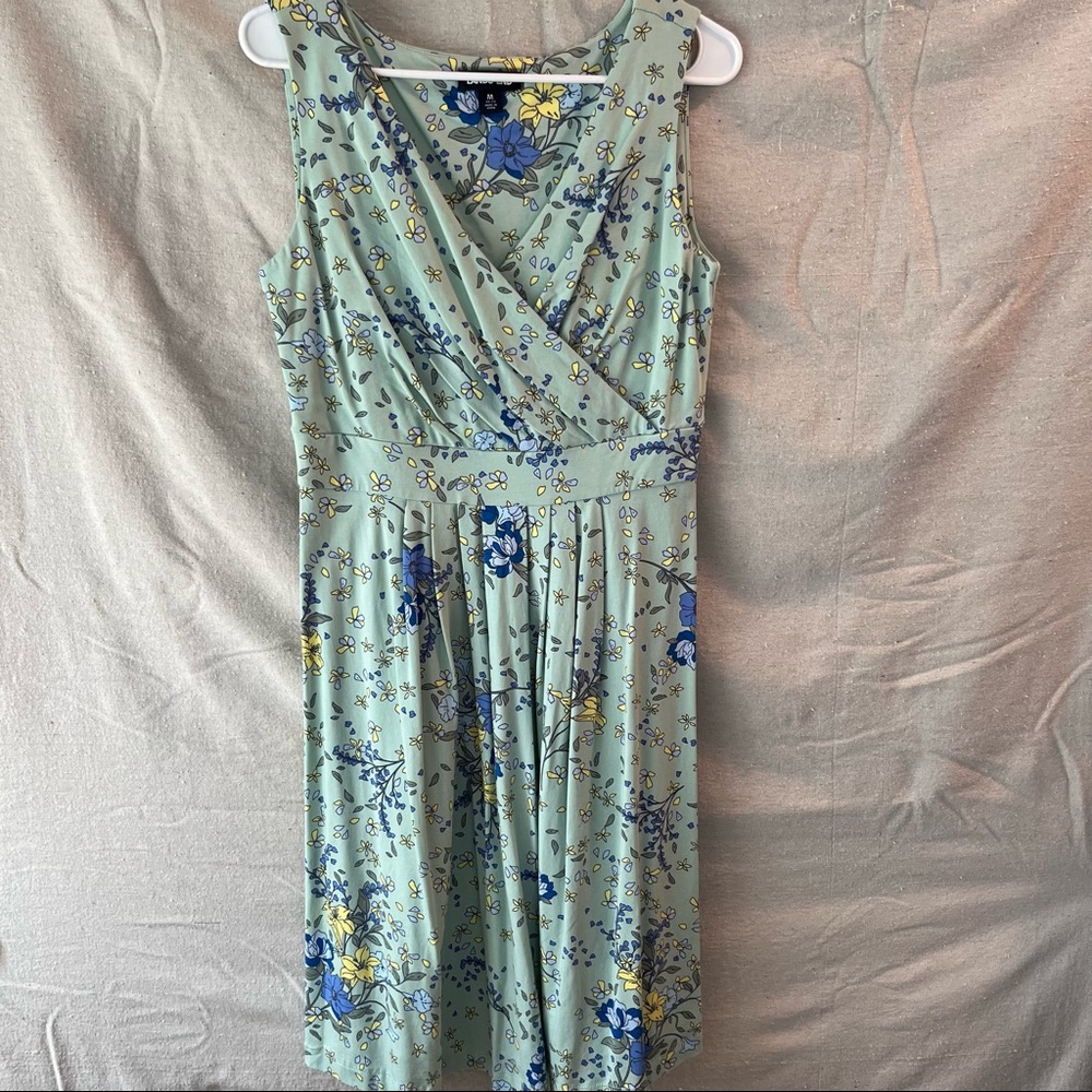 Lands' End Mint Green Floral Midi Dress